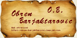Obren Barjaktarović vizit kartica